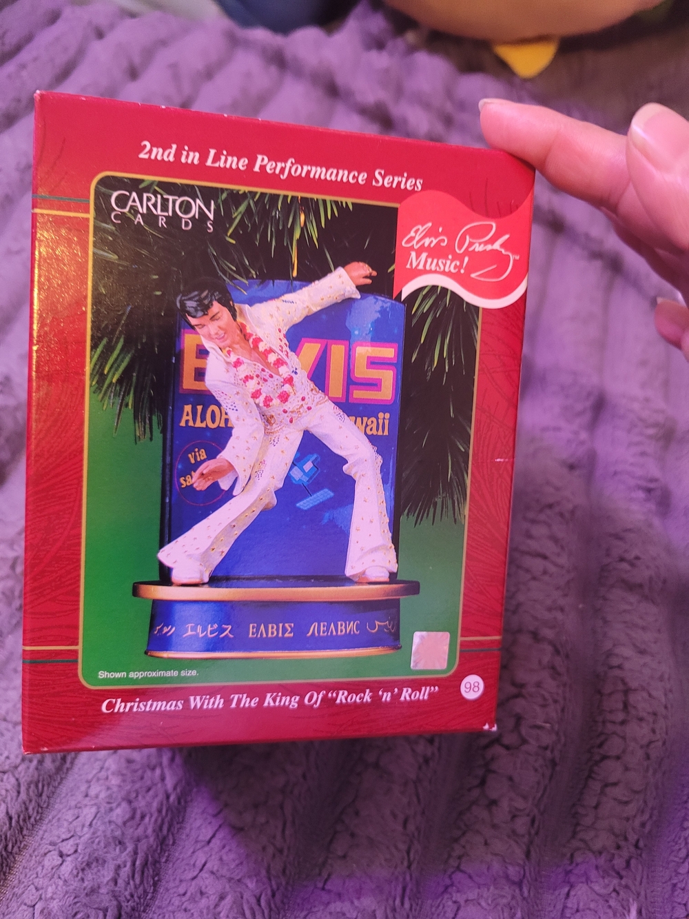 Vintage Christmas Music Carlton Cards Elvis Collectible Figure Red, Green, Blue